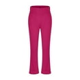thumbnail image 5 of Girl Uniform Pants New Girls Wide Leg Yoga Pants High Waisted Flare Leggings Student School Uniform Pants for Kids with Pockets Pinks 9 Years, 5 of 7