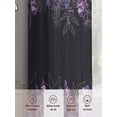 thumbnail image 6 of Purple Lavender Sheer Curtains 63 Inch Length 2 Panels Set, Spring Watercolor Wildflowers Plant Black Voile Window Treatment Curtains Sheers Drapes for Bedroom/Living Room/Kitchen 52x"63"x2, 6 of 7