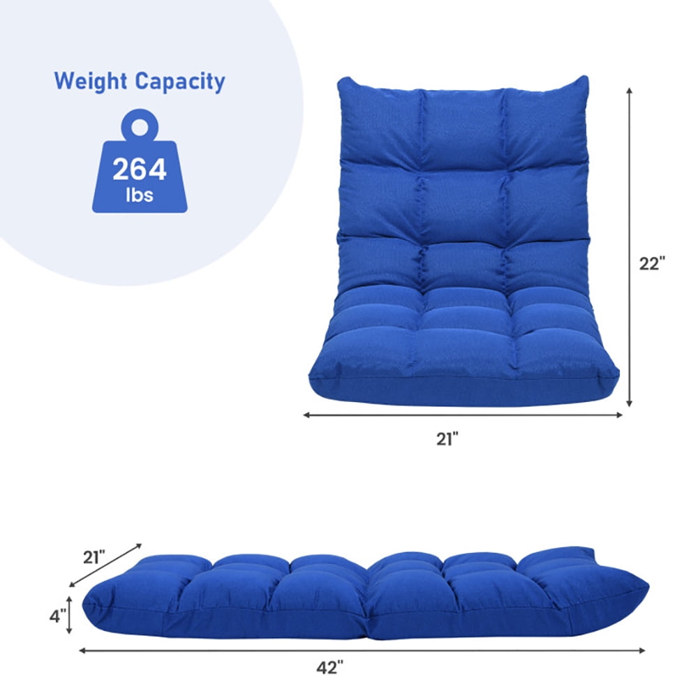 Finihen Folding Lazy Sofa Chair, 14-Position Adjustable Folding Lazy Gaming Sofa, for Living Room, Bedroom, for Gaming, Reading, Blue Finihen Folding Lazy Sofa Chair, 14-Position Adjustable Folding Lazy Gaming Sofa, for Living Room, Bedroom, for Gaming, Reading, Blue