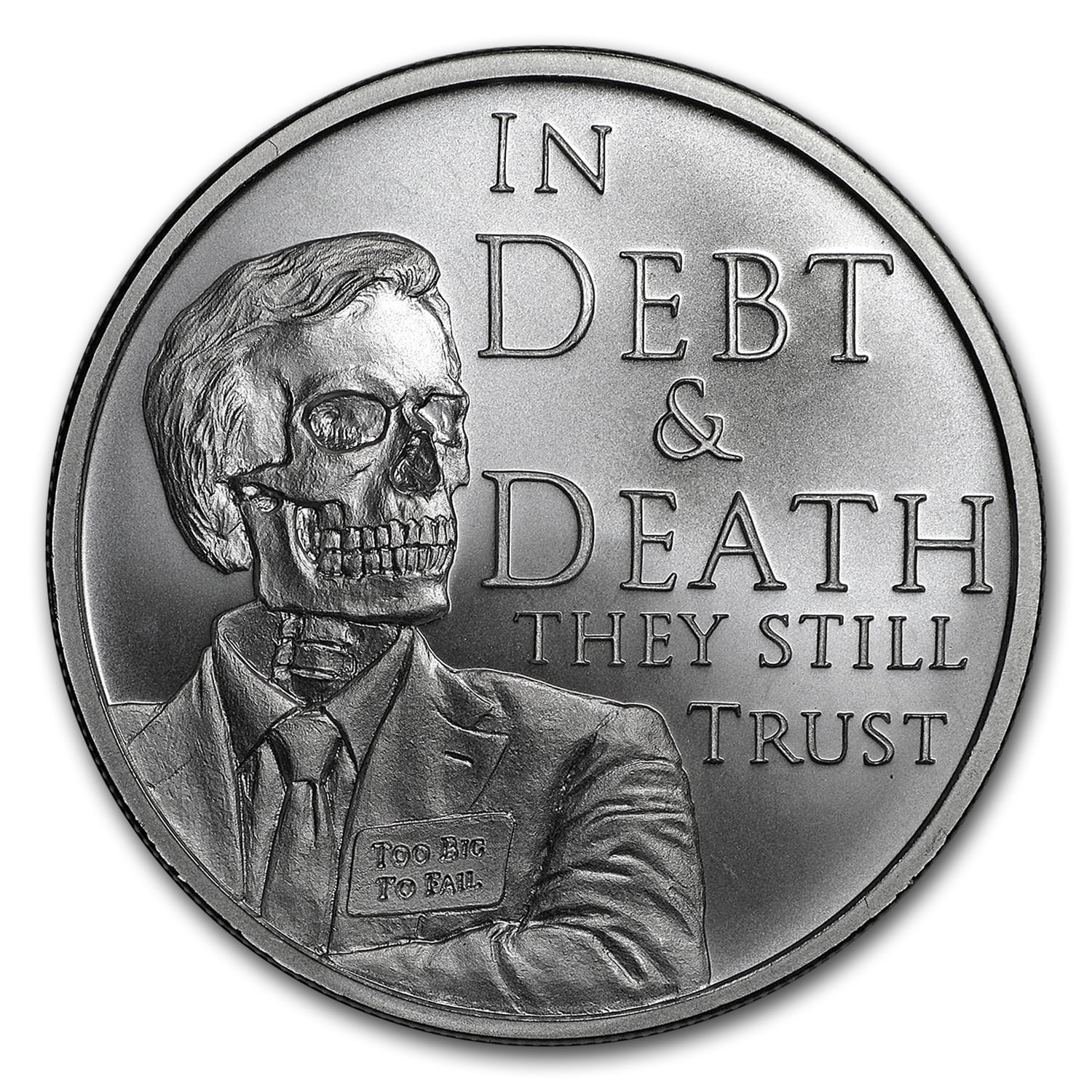 2017 Silver Shield MiniMintage Series Debt /& Death Silver BU US Round