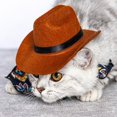 thumbnail image 2 of Funny Cat Dog Pet Hat Western Cowboy Hat Universal Dog Photo Prop Cap Halloween Christmas Street Party Pet Props N1P2, 2 of 9