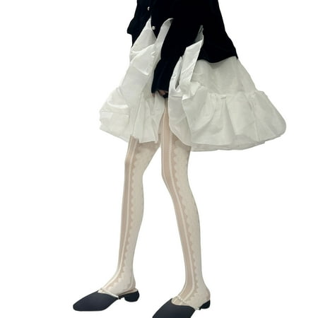 

VIEGINE White Lace Stockings High Waisted Tights Pantyhose for Women Lolita Favor