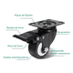 thumbnail image 3 of Ruedas Para Carritos Y Muebles 2inch 8pieza, 3 of 5