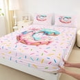 thumbnail image 5 of jejeloiu Personalized Gifts Doughnut Twin Sheet Sets,Letter C Twin Fitted Sheet,Colorful Bowknot Flat Sheet For Child,Lightweight Room Decoration,3pcs, 5 of 7