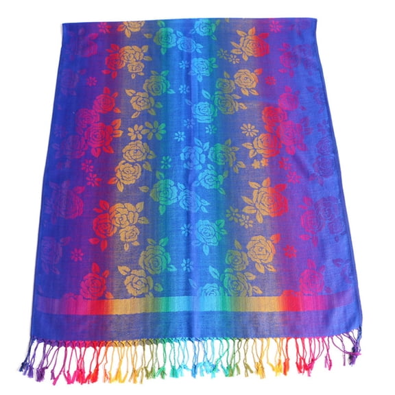 MSJUHEG Scarf Shawls And Wraps Women Lady Fashion Folk-Custom Retro Tassel Scarf Wrap Shawl Travel Scarves Silk Scarf Multi-Color P