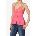 thumbnail image 3 of TheMogan Women's S~3X Cross Strap Smocked Back Crochet Lace Ruffle Peplum Cami Top, 3 of 7
