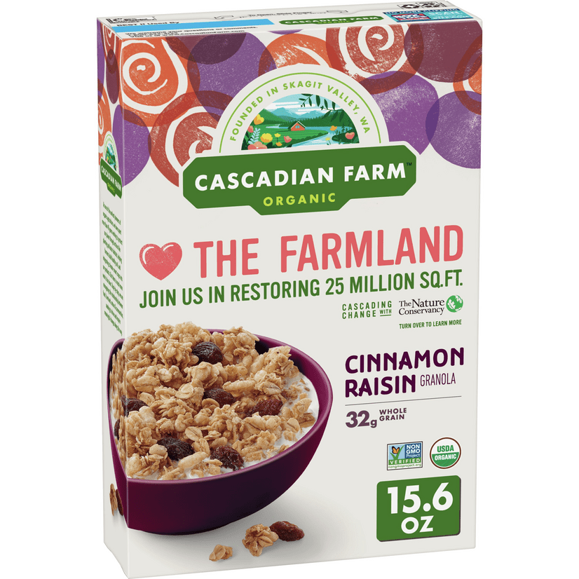 Cascadian Farm Organic Granola, Cinnamon Raisin Cereal, 15.6 oz