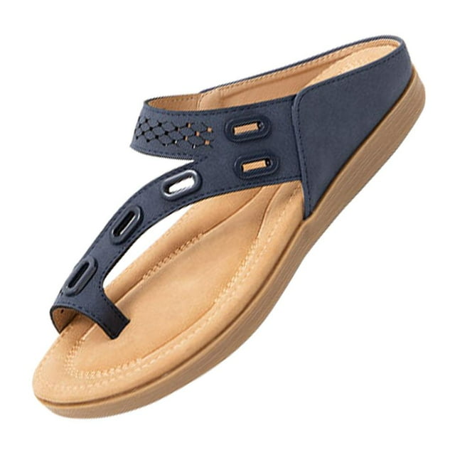 Women’s Toe Thong Footbed Slide Sandals Wide Width Available