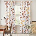 thumbnail image 3 of Orange Botanical Kitchen Curtains Window Panels, Watercolor Spring Floral Summer Leaf Insulated Window Treatment Curtain, Grommet Curtains for Bedroom/Living Room/Bathroom, 2 Piece 42"Wx84"L, 3 of 8