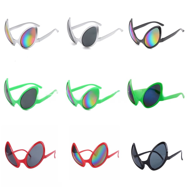 Gafas de sol divertidas y exageradas con marco multicolor y forma de bola para fiesta, con forma de extraterrestre, para tallar arena