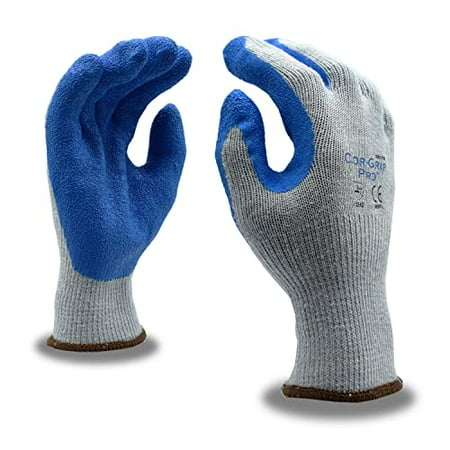 

12-Pack of Cordova 3986PS Cor-Grip Pro Premium Coated Latex Work Gloves 10-Gauge Gray Poly/Cotton Shell Blue Latex Palm Coating Small