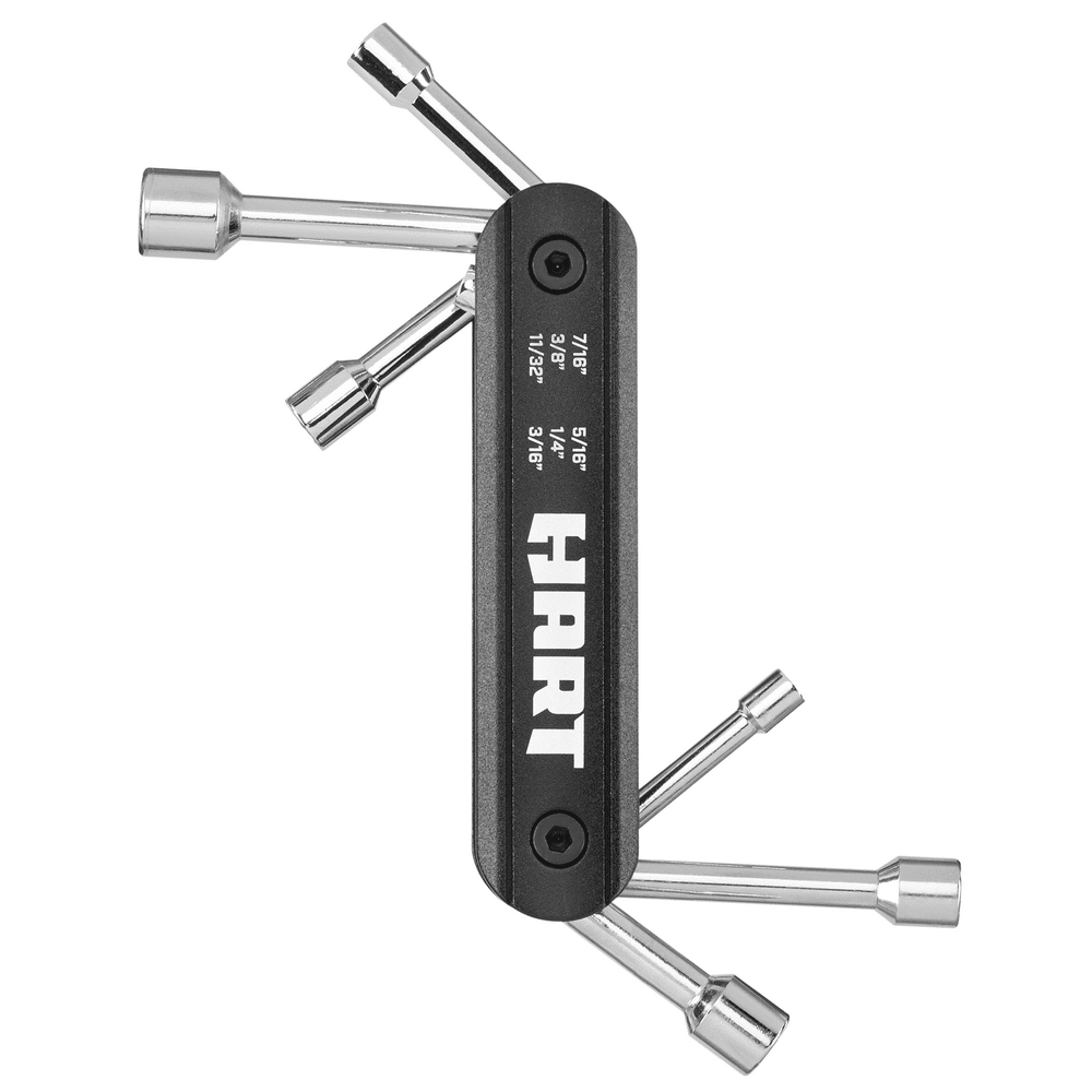 HART 6Piece Folding Nut Drivers SAE with Durable Housing