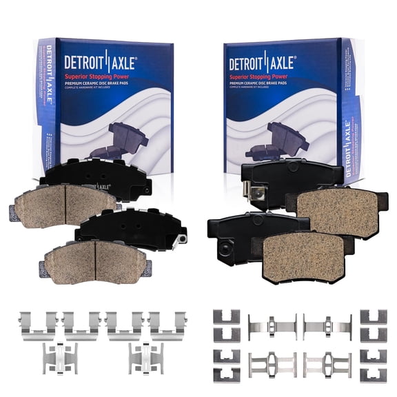 Detroit Axle -  Ceramic Brake Pads for 1992-2002 Honda Accord 1993-2001 Prelude 1995-1998 Acura TL 1997-1999 CL 1992-1994 Vigor 1997-2001 Integra Front and Rear Replacement