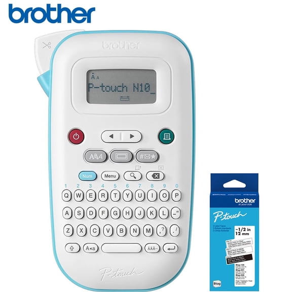 Brother P-touch PT-N10 Personal Handheld Label Maker Bundle with P-touch Btag Label Tape 0.47 in by 13.1 ft