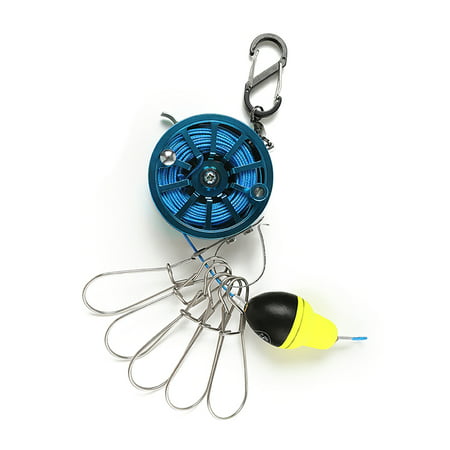Live Fish Lock Buckle with Reel and Float Stainless Steel 5 Snaps Fishing Stringer Clips