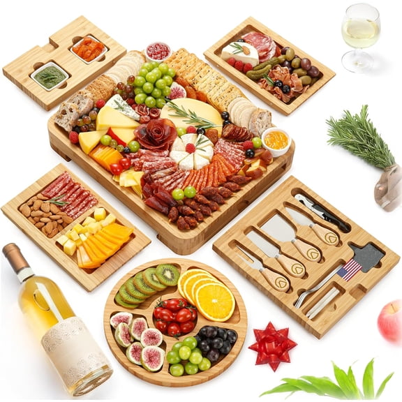 ANHXN gift set, cheese board and fruit tray, suitable for Thanksgiving parties, Christmas, and birthday gifts. Different specifications to choose from