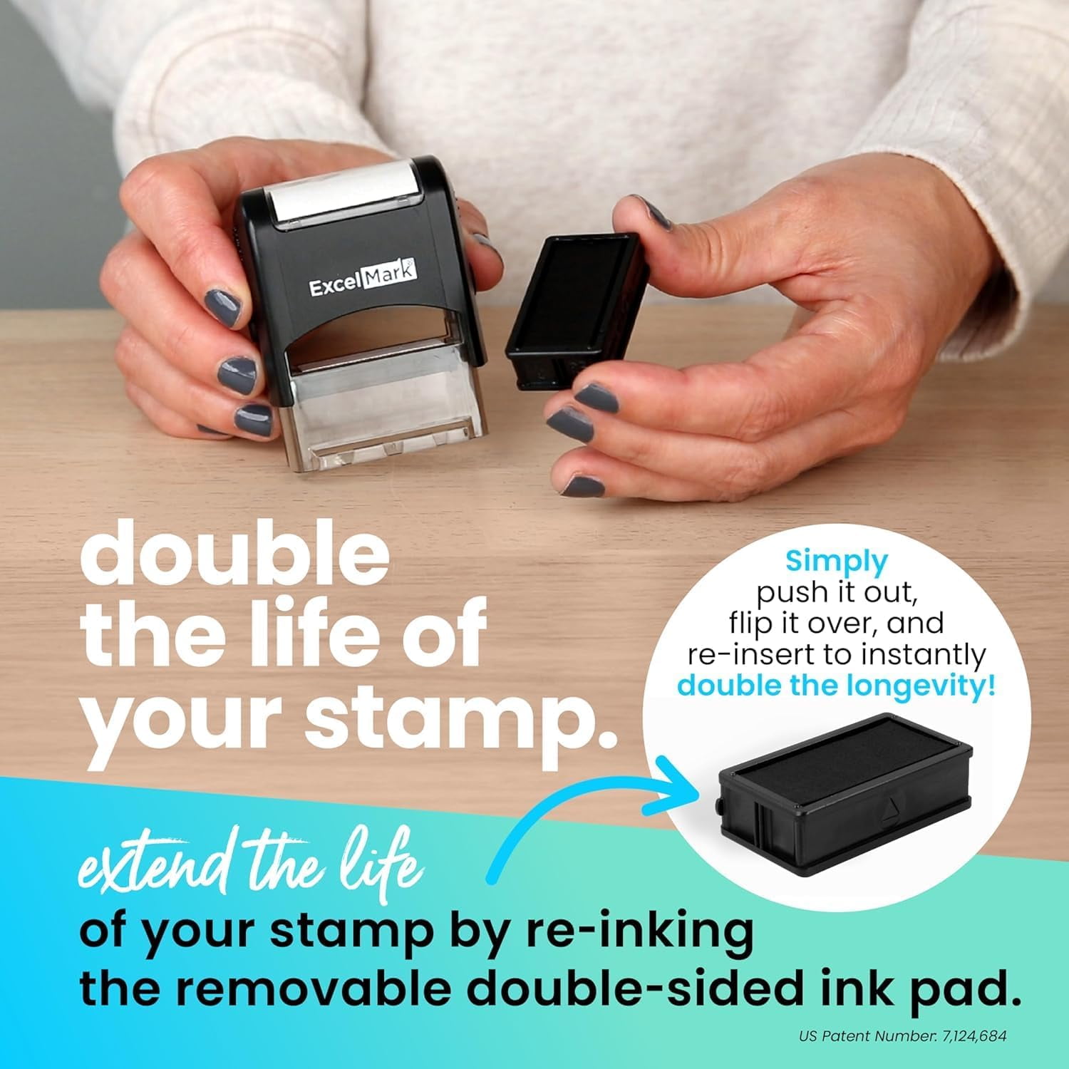 ExcelMark Copy Rubber Stamps, Automatically Self Inking Stamps for Rapid, Repetitive Stamping, Red Ink