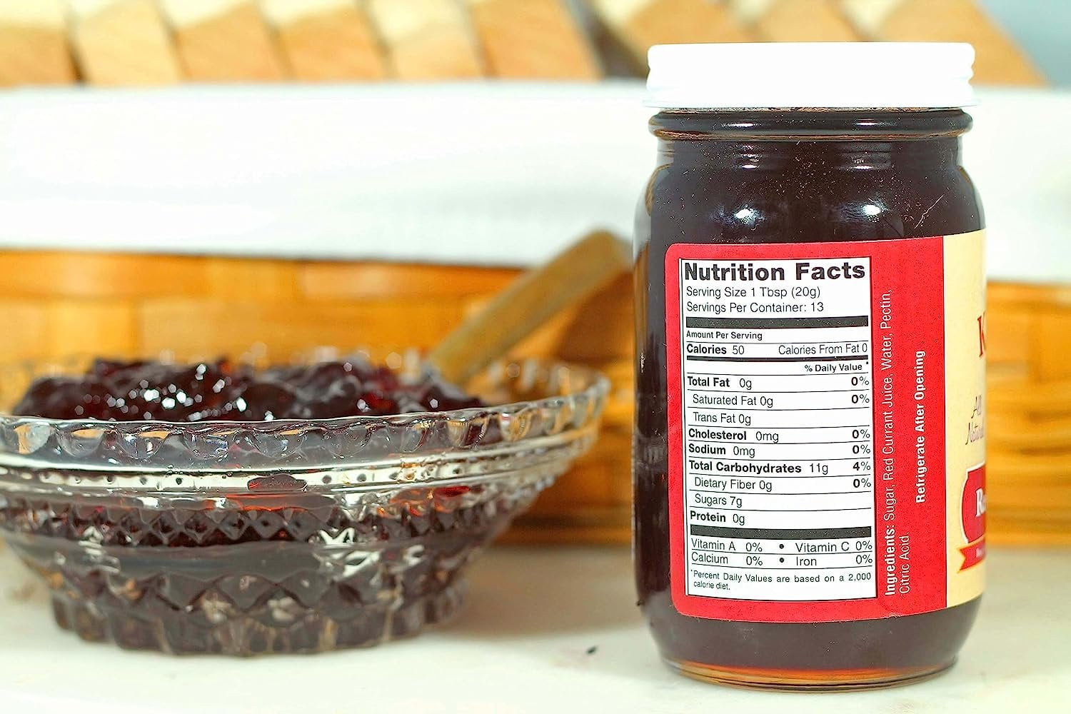Kauffman Orchards Red Currant Jelly, All Natural, No Preservatives, 9 Oz. Pack of 2