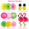 thumbnail image 2 of YUNXUAN Suministros para fiestas de flamencos Decoraciones para fiestas hawaianas Flamenco y piña Bola de panal Linternas de papel Abanicos de papel Pompones Flores para cumpleaños Luau Despedida de s, 2 of 8