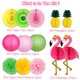 thumbnail image 2 of YUNXUAN Suministros para fiestas de flamencos Decoraciones para fiestas hawaianas Flamenco y piña Bola de panal Linternas de papel Abanicos de papel Pompones Flores para cumpleaños Luau Despedida de s, 2 of 8