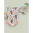 thumbnail image 4 of Cenuakty Baby Girls Romper Set, Sleeveless Crew Neck Cow Print Tasseled Balls Romper with Bowknot Hairband, 4 of 9