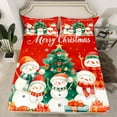 thumbnail image 2 of Manfei Cute Snowman Twin Sheet Sets 3 Pieces for Children, Merry Christmas Twin Fitted Sheet, Xmas Tree Gifts Flat Sheet, Ultra Soft Home Decor, 2 of 7