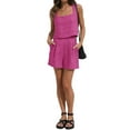 thumbnail image 6 of STARVNC Women Square Neck Sleeveless Shorts Linen Matching 2 Piece Sets, 6 of 7