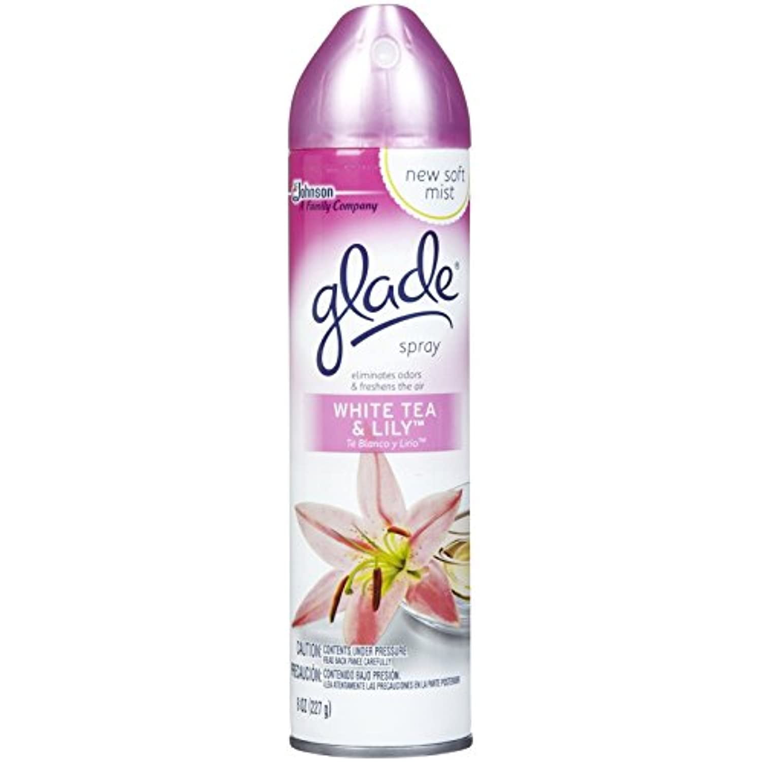 Glade Air Freshener Aerosol Spray White Tea & Lily 8 Oz