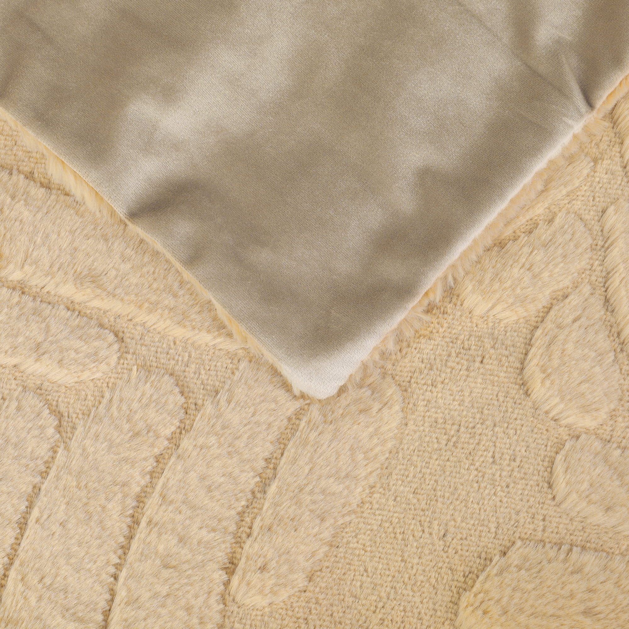 Unique Bargains 4 Pcs Basho Leaf Pattern Cushion Covers Solid Fluffy Plush Pillow Covers Khaki/Grey 18" x 18"