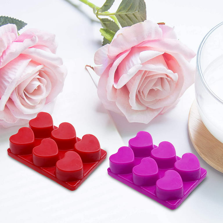  Luckgy 4 Pack Silicone Wax Melt Molds with 12 Cavity Wax Cubes  Tray for Candle-Making & Soap(Mix Shape: Rose, Jasmine, Vanilla, Magnolia,  Crown, Heart)