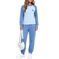thumbnail image 4 of ITSAME Girls 2 Piece Loungewear Outfit Raglan Sleeve Crewneck Pullover and Pants Warm Sleepwear Set Size 9, 4 of 6