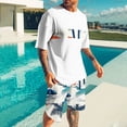 thumbnail image 5 of Mangas de Mano para Hombres, Impresión Hawaiana Suelta Casual, Pantalones Cortos Deportivos de Cintura Elástica Y Set de Blusa, 5 of 5