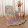 thumbnail image 7 of Junovo Faux Fur Throw Blankets,Soft Fuzzy Blankets for Sofa,Couch and Bed,Long Hair Plush Fluffy Blankets,50x60 Inches, Rainbow, 7 of 7