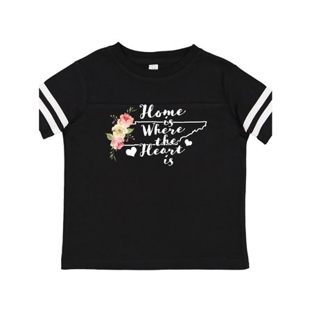 

Inktastic Tennessee Home is Where The Heart is with Watercolor Floral Gift Toddler Toddler Girl T-Shirt