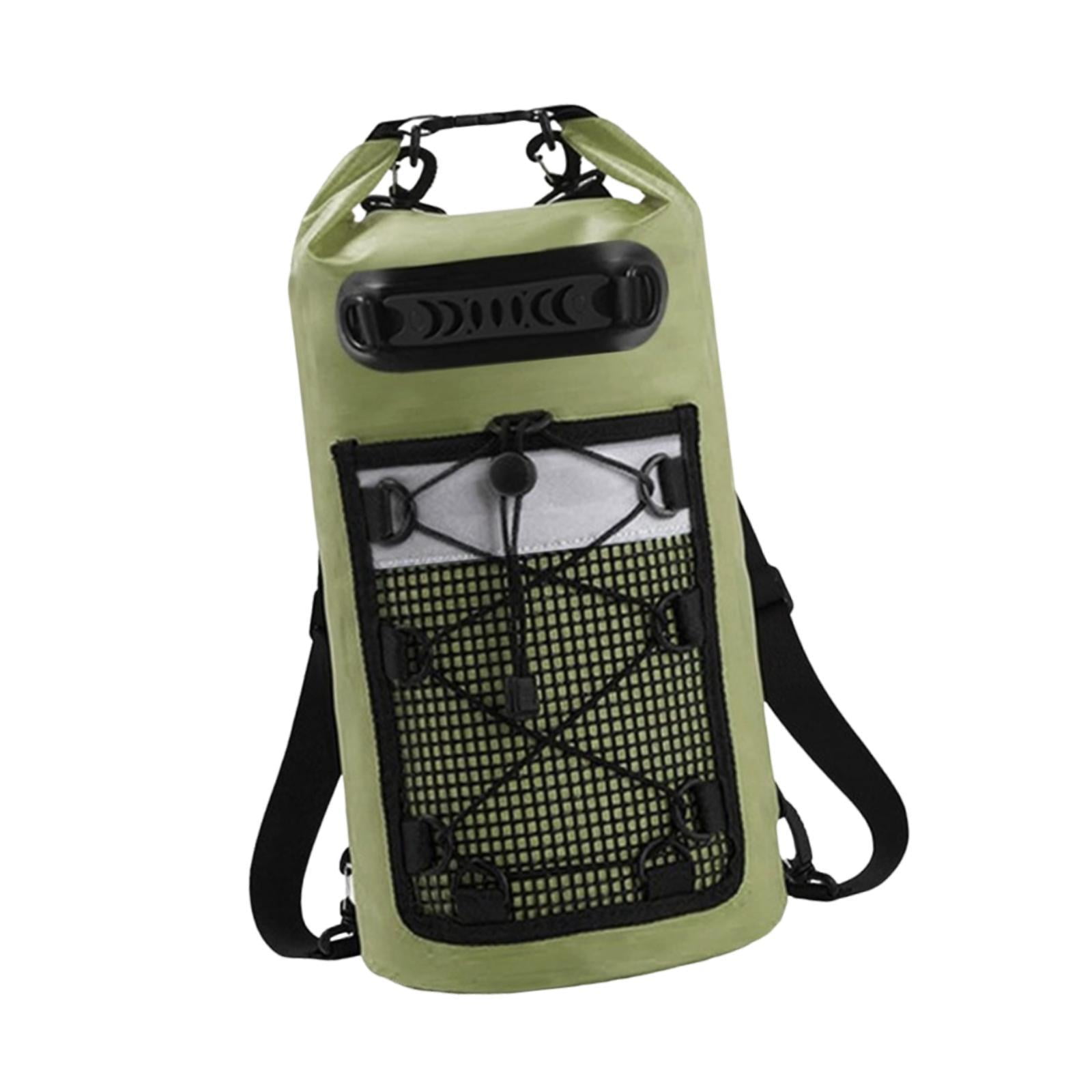 Waterproof Dry Bag Floating Backpack Dry Sack IPX6 Waterproof with Mesh Pocket for Boating Kayaking Fishing