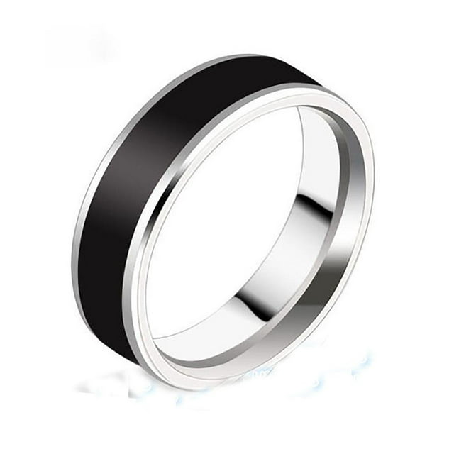 Anillo de acero inoxidable Sunnimix Negro Tamaño 7