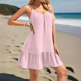 thumbnail image 4 of WTOBBY Women's Dress Sleeveless Loose Casual Beach Dress, Chic and Comfortable for Summer Outings, Vacation Style Essential,Pink L, 4 of 4