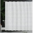 thumbnail image 4 of Ambesonne Grey Chevron Shower Curtain, Zig Zag Tile Mosaic, 69"Wx84"L, White Pale Grey, 4 of 5