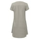 thumbnail image 5 of Vestido de cáñamo de bambú con estampado de cobertura suelta y cuello en V retro vintage de manga corta para mujer Fridja  qw6039, 5 of 6