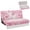 Pink Cherry Blossom Print, variant on FUIALDOLG Tropical Monstera Print, Furniture Protector Stretch RV Jackknife Sofa Cover Fit for Motorhome Fit for Jackknife Sleeper Sofas Foldable Futon Sofa Bed