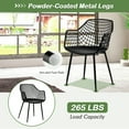 thumbnail image 6 of Costway Modern Dining Chair Set of 4 Plastic Shell Hollow withMetal Legs for Living Room Black, 6 of 10