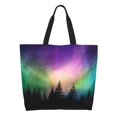 thumbnail image 1 of Fotbe Northern Lights Bolsa Tote Estética de Lona con Estampado para Mujer - Bolsa Reutilizable de Hombro Casual para Vacaciones, Compras, Trabajo y Gimnasio, 1 of 8