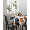 thumbnail image 4 of Brown Nave Blue Boho Suqare Tablecloth - 60 x 60 Inch, Modern Geometric Botanical Waterproof & StainResistant Tablecloth, Washable Oil-proof Table Cover for Dining/Party/Wedding/Camping/Buffet, 4 of 9