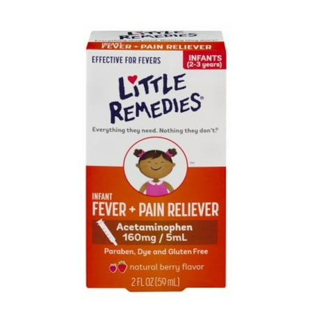 Little Remedies Infant Fever/Pain Liquid Dye-Free Natural Berry 2oz