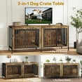 thumbnail image 6 of TIME RAY 78 Inch Dog Crate Furniture for Large Dog,Wood Dog Kennel Furniture Indoor with Removable Divider,Dog Cage Furniture as TV Stand,Brown, 6 of 13