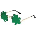 thumbnail image 4 of Triflora Sunglasses Unique Green Four Leaf Pattern St Patrick's Day Sunglasses Suitable For Both And Party Use., 4 of 5