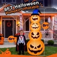 thumbnail image 4 of 8ft Halloween Inflatable, Stacked Pumpkins with Witch Hat and Built-in LED Lights, Outdoor Blow up Yard Decor for Lawn, Garden, Porch and Halloween Party, Orange, 4 of 9