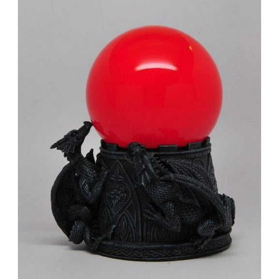 6.5 Inch Dragon Sandstorm with Giant Red Orbe Ball Statue Figurine