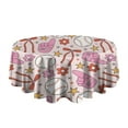 thumbnail image 5 of Pink Baseball Fun Pattern Round Tablecloth 60"x60",Wrinkle Wipeable Table Cloth for Kitchen Dining Room Picnic Patio Party, 5 of 6