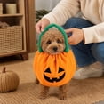 thumbnail image 3 of Halloween Funny Pumpkin Dog Cat Costume pumpkin dog costume halloween costumes for dogs plush jack o lantern style pet clothes for puppy cat halloween festival dress up,L, 3 of 7